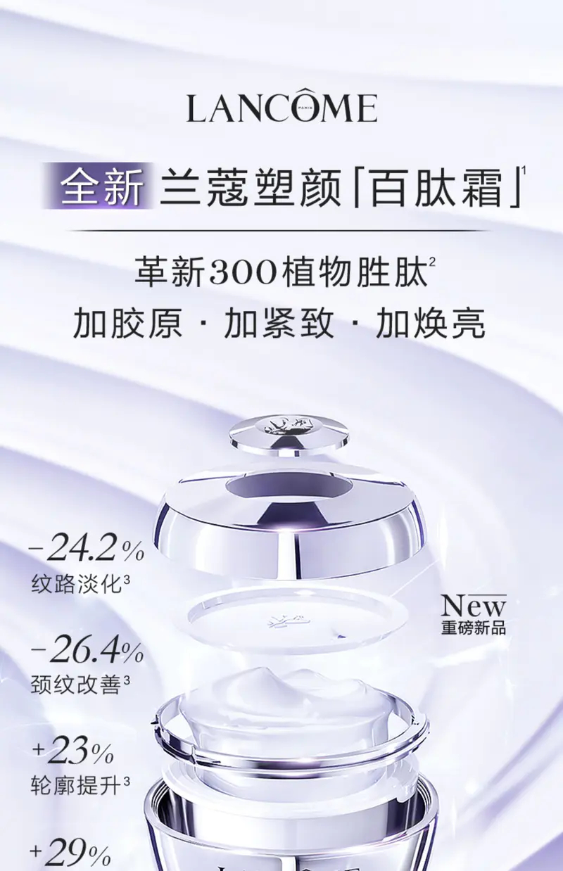 商品Lancôme|兰蔻塑颜百肽霜50ml胜肽紧致提拉焕白胶原面霜【香港直邮】,价格¥430,第1张图片详细描述