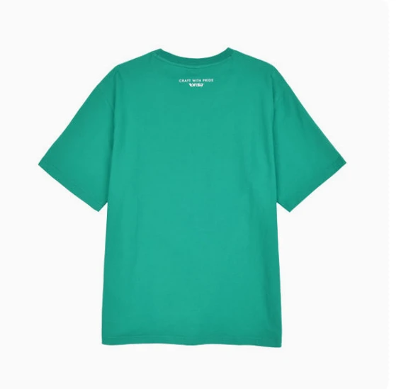 商品Evisu|【享贝家】（国内现货-QD） Evisu 福神 纯色小标圆领休闲宽松短袖T恤 男女同款 绿色 EU5UTS925GN,价格¥168,第2张图片详细描述