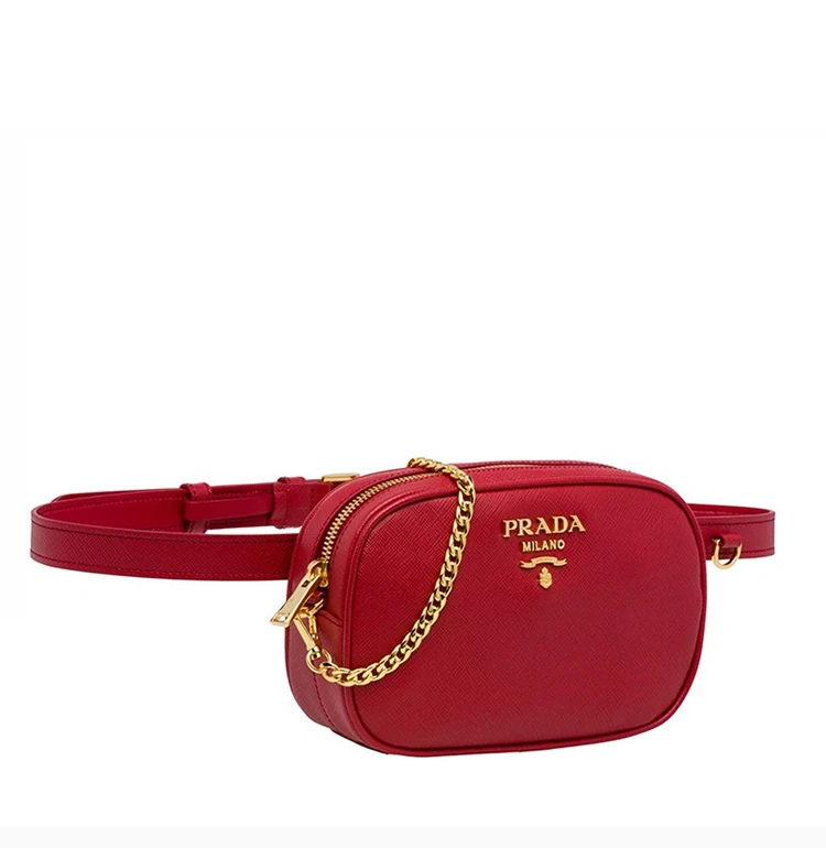 商品[国内直发] Prada|Prada 普拉达 女包红色牛皮斜挎腰包 1BL007-NZV-F068Z,价格¥5376,第5张图片详细描述