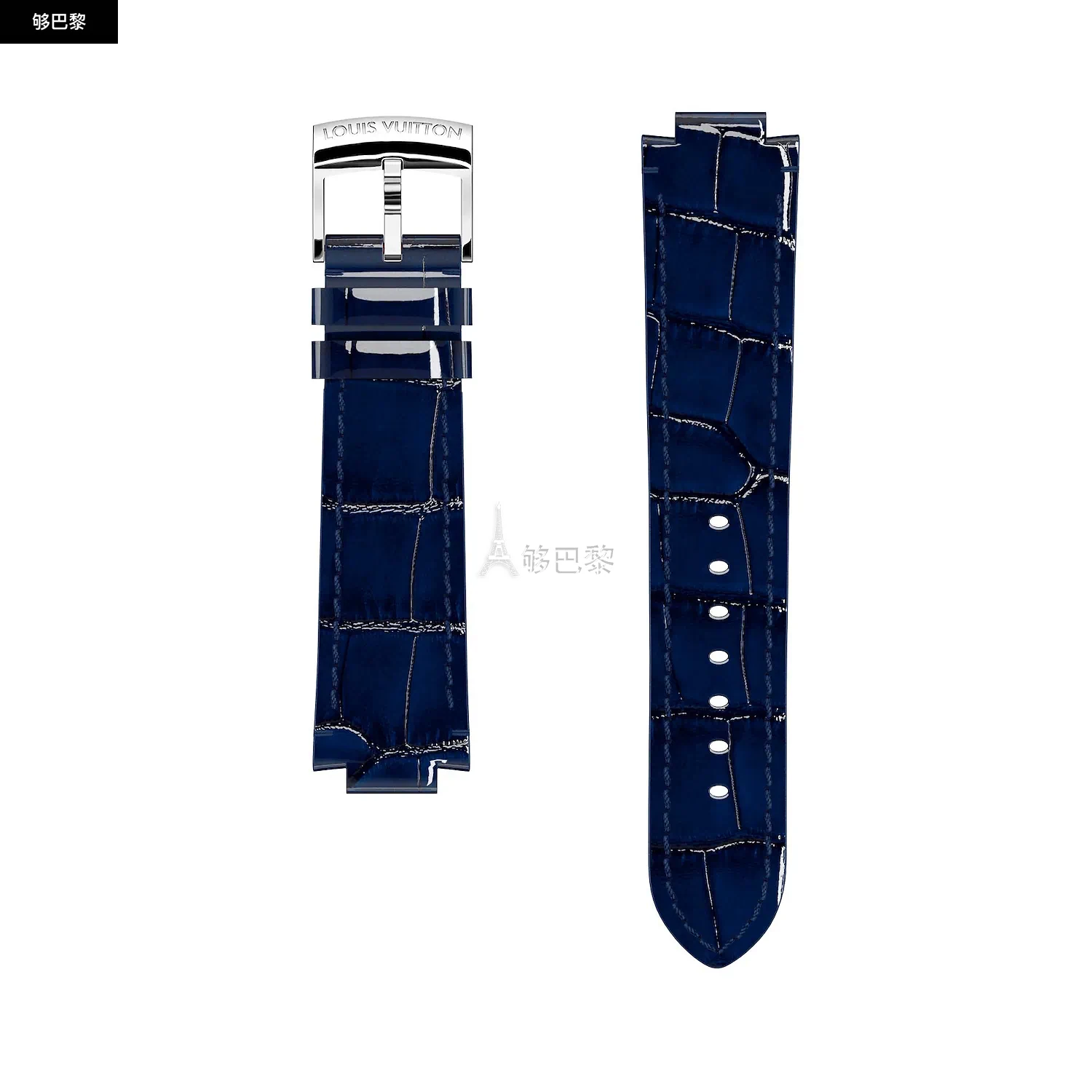 商品Louis Vuitton|【预售】 LV路易威登 25春夏 女士 手表带 TAMBOUR 短鳄皮表带 R17062 ,价格¥5850,第3张图片详细描述
