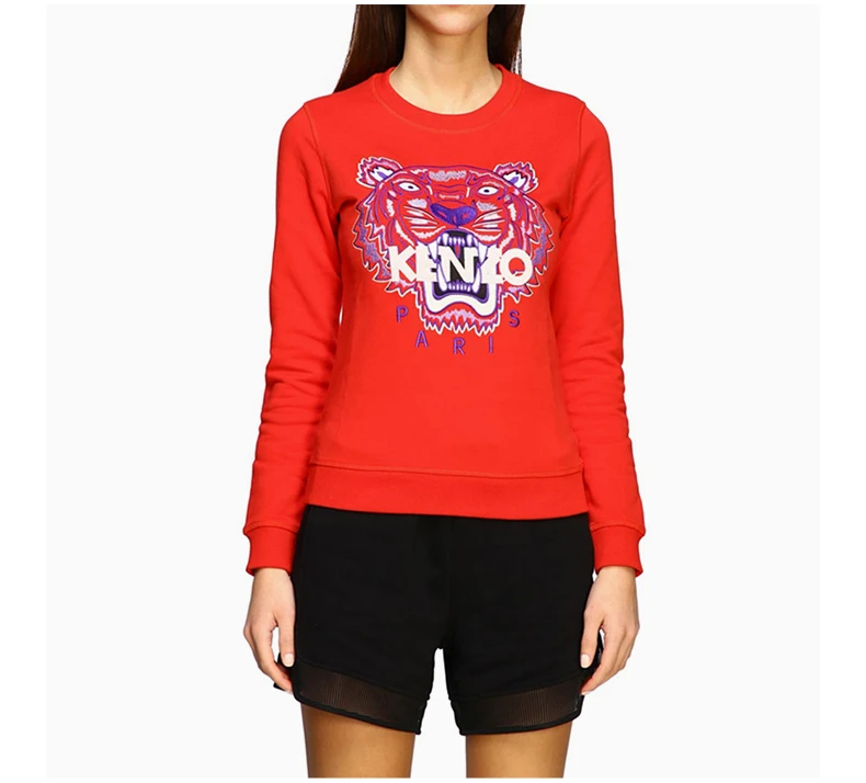 商品Kenzo|Kenzo 高田贤三 女士红色虎头卫衣 FA52SW7054XA-21,价格¥1311,第6张图片详细描述