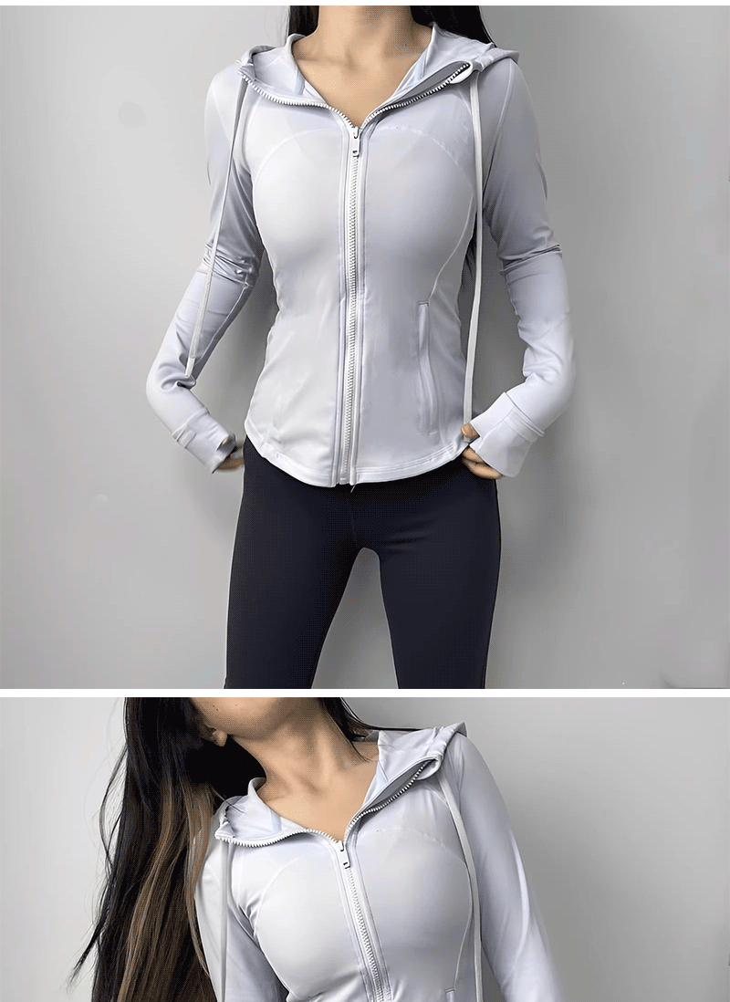商品[国内直发] GLENVINTEN|格兰云顿新品秋冬连帽防晒速干外套女瑜伽服上衣长袖运动,价格¥369,第9张图片详细描述