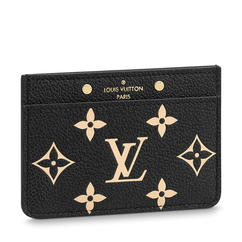 商品Louis Vuitton|预售十天 Louis Vuitton/路易威登 22春夏新款女士黑色/米色压纹软粒面牛皮革老花印花卡夹M81022,价格¥3284,第2张图片详细描述