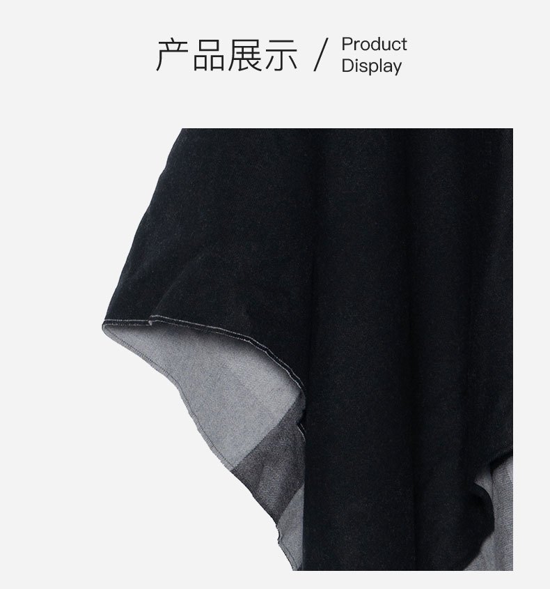 商品Burberry|【现货速发】BURBERRY/博柏利 男女通用黑灰色格纹美利奴羊毛披肩 金标（旧版）白标（新版）随机发货,价格¥3186,第8张图片详细描述