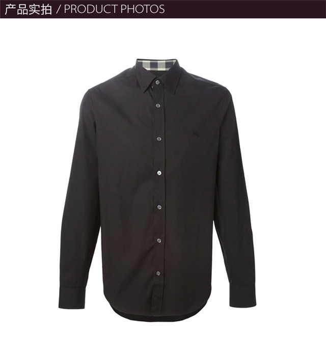 商品Burberry|Burberry 博柏利 男士黑色棉质长袖衬衫 3991162,价格¥1087,第5张图片详细描述