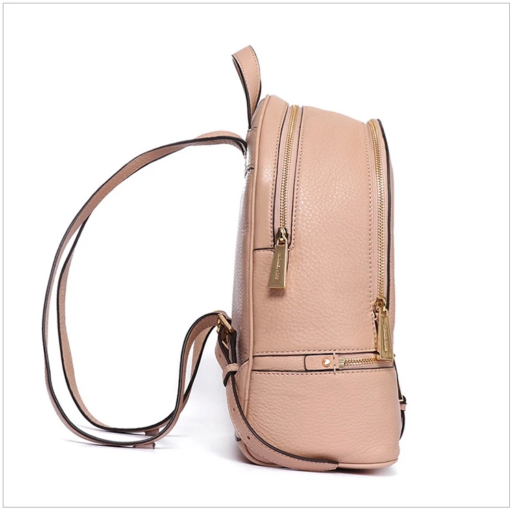 商品Michael Kors|Michael Kors 迈克高仕 女士RHEA ZIP系列裸色皮革荔枝纹中号双肩背包 30S5GEZB1L-OYSTER,价格¥1728,第4张图片详细描述