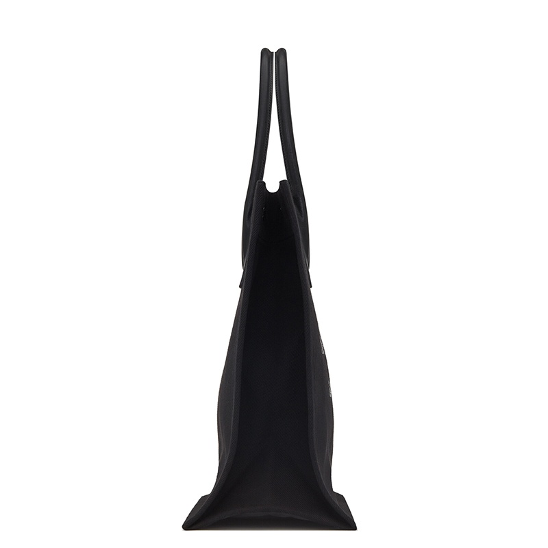 商品Yves Saint Laurent|SAINT LAURENT PARIS/圣罗兰 YSL RIVE GAUCHE系列 男女通用黑色亚麻帆布和皮革ysl印花三按扣手提斜挎单肩包50941596N9E1070,价格¥12388,第4张图片详细描述