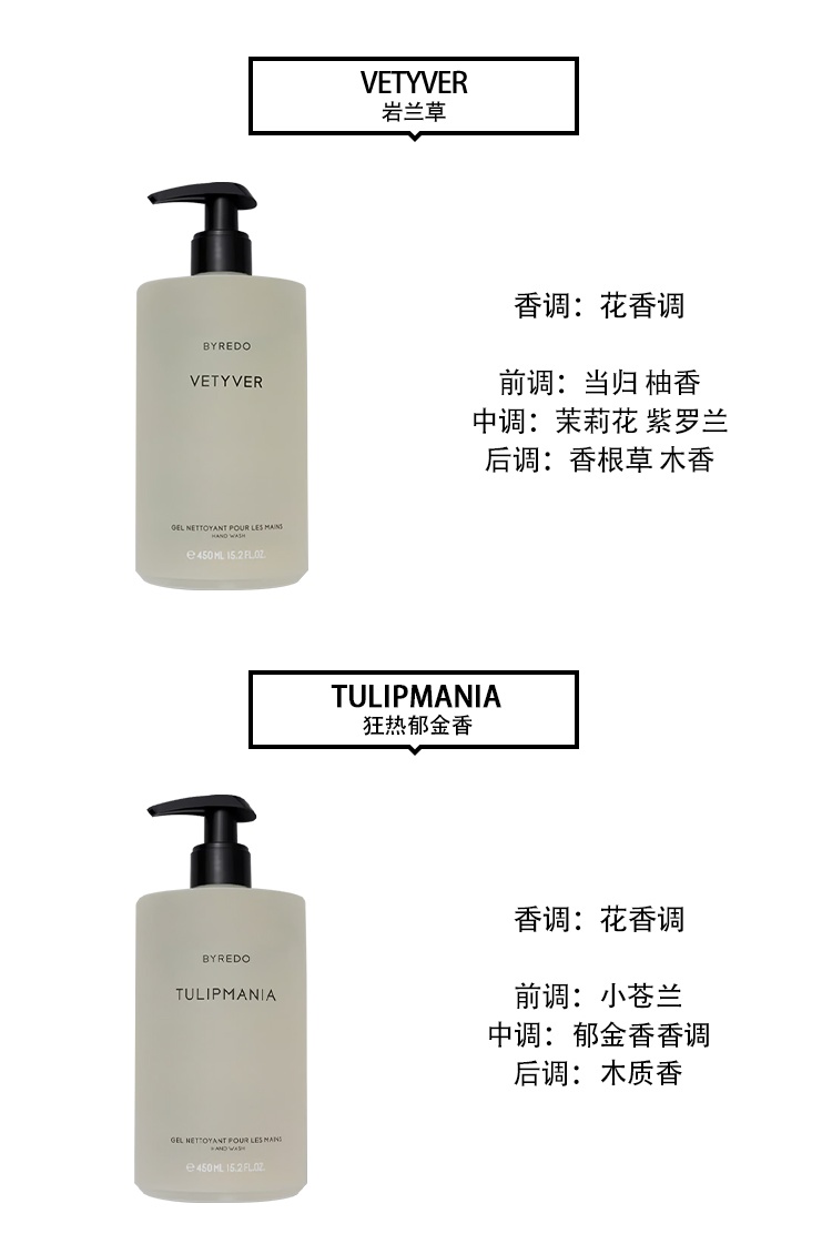 商品BYREDO|Byredo百瑞德滋润洗手液450ml「岩兰草」,价格¥312,第3张图片详细描述