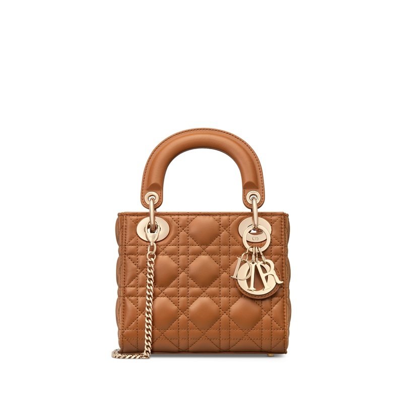 商品Dior|迪奥 Lady Dior系列女士棕色羊皮手提包 M0505ONGE_M44M,价格¥36342,第5张图片详细描述