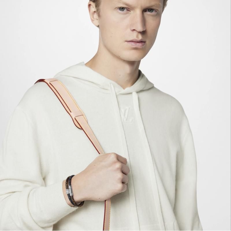 商品Louis Vuitton|LV/路易威登 男士棕色/黑色帆布/皮革手链,价格¥2848,第4张图片详细描述