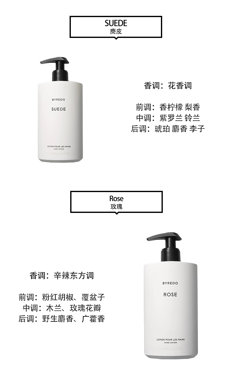 商品BYREDO|百瑞德滋润润手露全系列450ml「玫瑰」多款可选,价格¥373,第3张图片详细描述