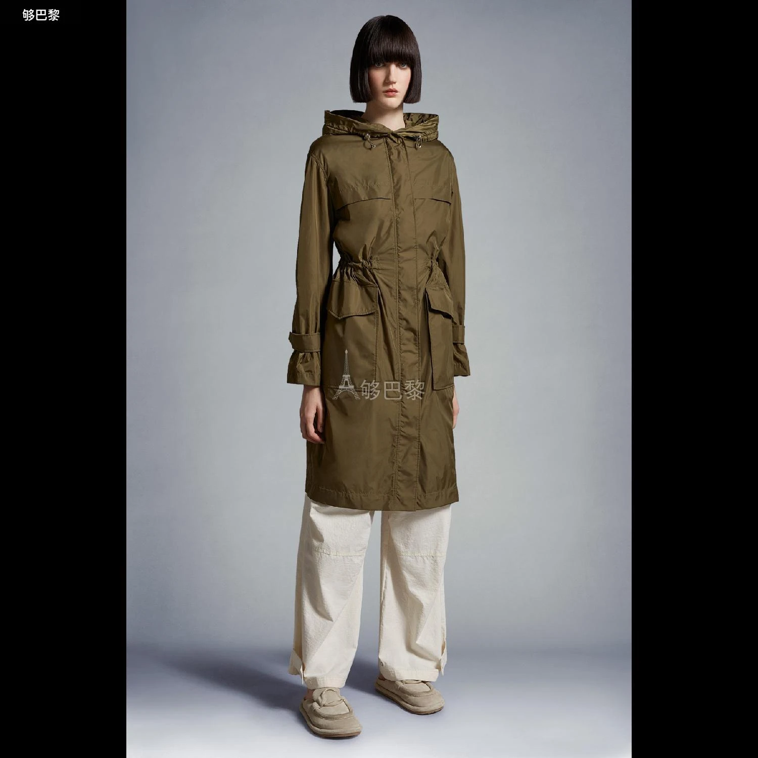 商品Moncler|包邮包税【预售7天发货】 MONCLER盟可睐 24春夏 女士 大衣 HIENGU RAIN COAT J10931C00018539YH836,价格¥8323,第7张图片详细描述