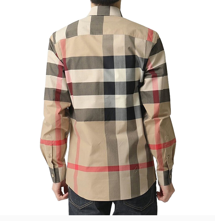 商品[国内直发] Burberry|BURBERRY 博柏利 经典长袖格纹男士衬衫 8010213,价格¥2462,第6张图片详细描述