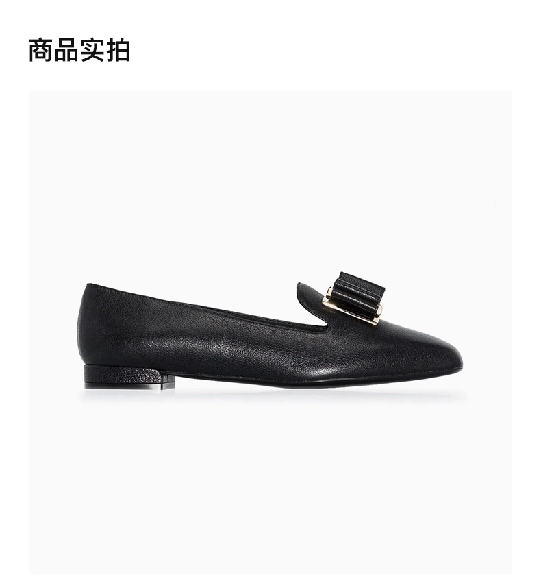 商品Salvatore Ferragamo|SALVATORE FERRAGAMO 女士黑色牛皮平底乐福鞋 01-R407-733751,价格¥4998,第4张图片详细描述