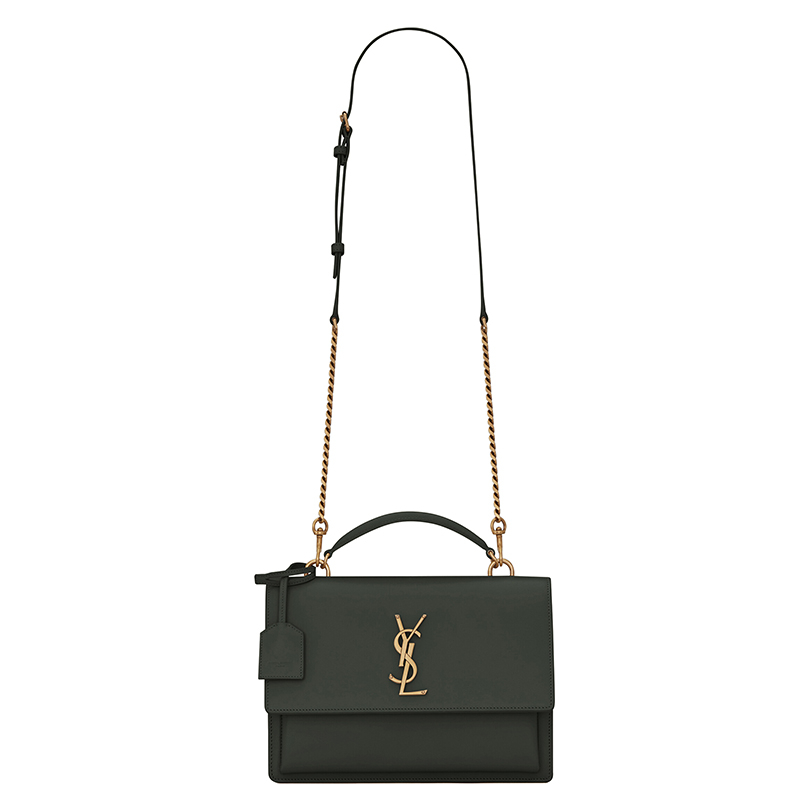 商品Yves Saint Laurent|SAINT LAURENT PARIS/圣罗兰 YSL 早春新款SUNSET系列 女士中号深绿色滑面皮革夕阳手提斜挎单肩包634723D420W3045,价格¥16059,第2张图片详细描述