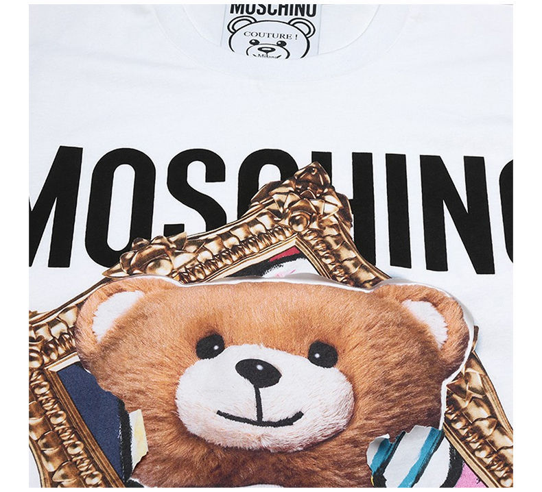 商品[国内直发] Moschino|MOSCHINO 女白色女士T恤 DV0703-0440-1001,价格¥1464,第6张图片详细描述
