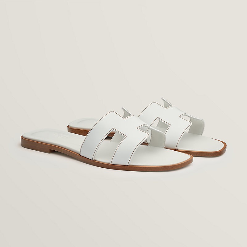 商品Hermes|【现货】爱马仕 女士白色小牛皮凉鞋 H021056Z02,价格¥5524,第4张图片详细描述