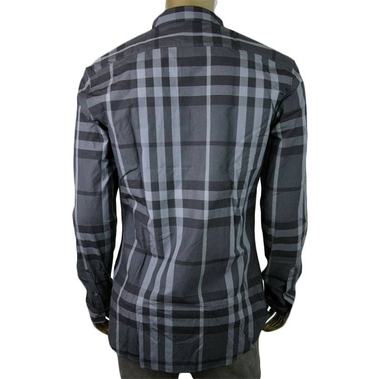 商品Burberry|Burberry 博柏利 灰黑色 男士衬衫 3944127,价格¥2116,第10张图片详细描述