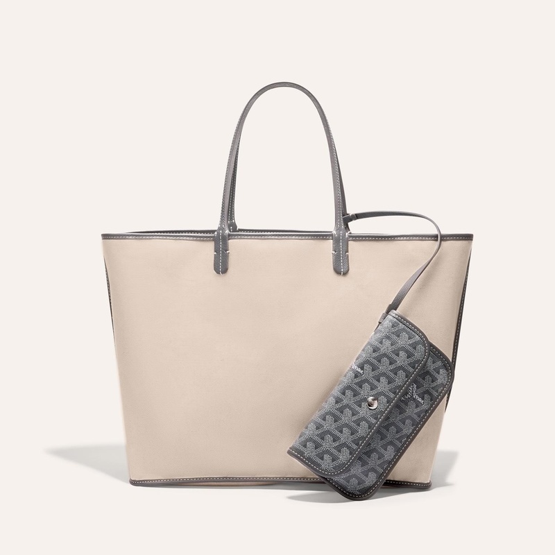 商品Goyard|高雅德 Saint Louis PM男女黑色帆布/小牛皮手提包 STLOUIPMLTY01CL03P（十色可选）,价格¥13567,第32张图片详细描述