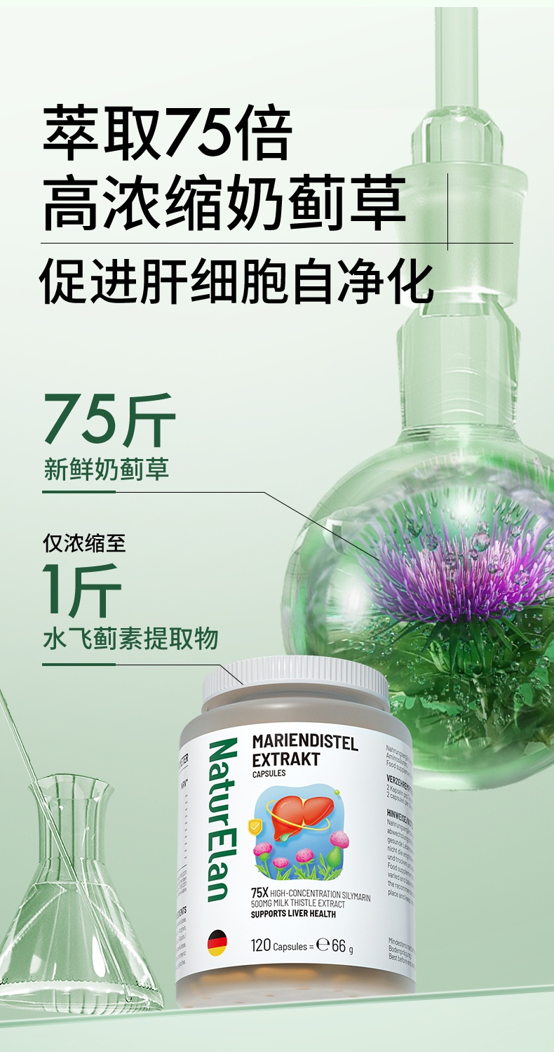 商品NaturElan|德国进口 NaturElan 护肝片 120粒 肝脏养护 排毒养颜（保税仓发货）新旧包装随机发（预售3个工作日内发货）,价格¥178,第6张图片详细描述