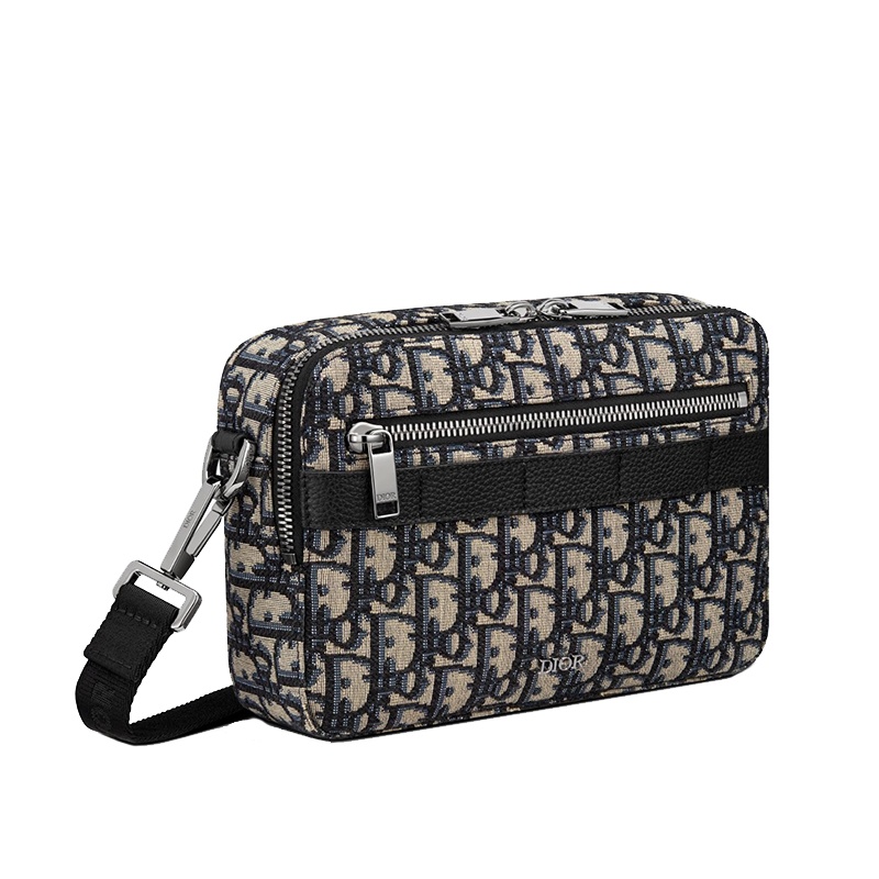 商品Dior|【包税】DIOR/迪奥 SAFARI系列 男士黑米色经典老花帆布配粒面小牛皮斜挎单肩包 1ESPO206YKY_H27E,价格¥16087,第3张图片详细描述