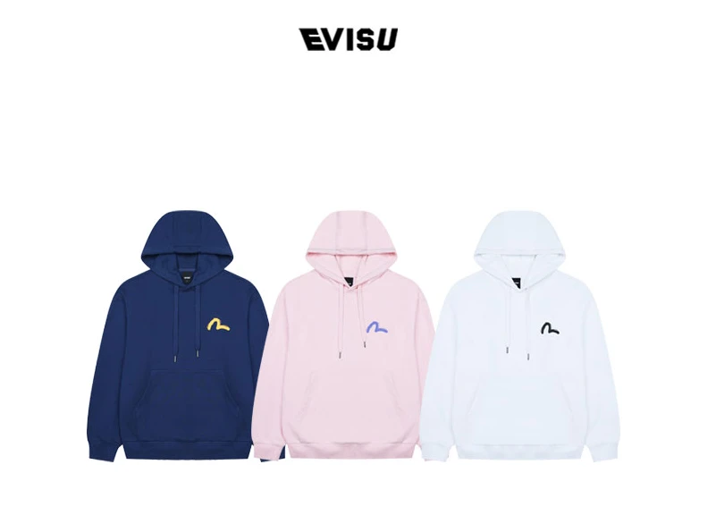 商品Evisu|【享贝家】ZY-（预售款）EVISU 福神 线条涂鸦小熊印花休闲连帽卫衣 男女同款 藏蓝 EV4UTS904NA,价格¥520,第1张图片详细描述