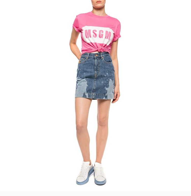 商品[国内直发] MSGM|MSGM  女士棉质LOGO标识印花时尚短袖T恤 2741MDM95-5797-14,价格¥728,第7张图片详细描述