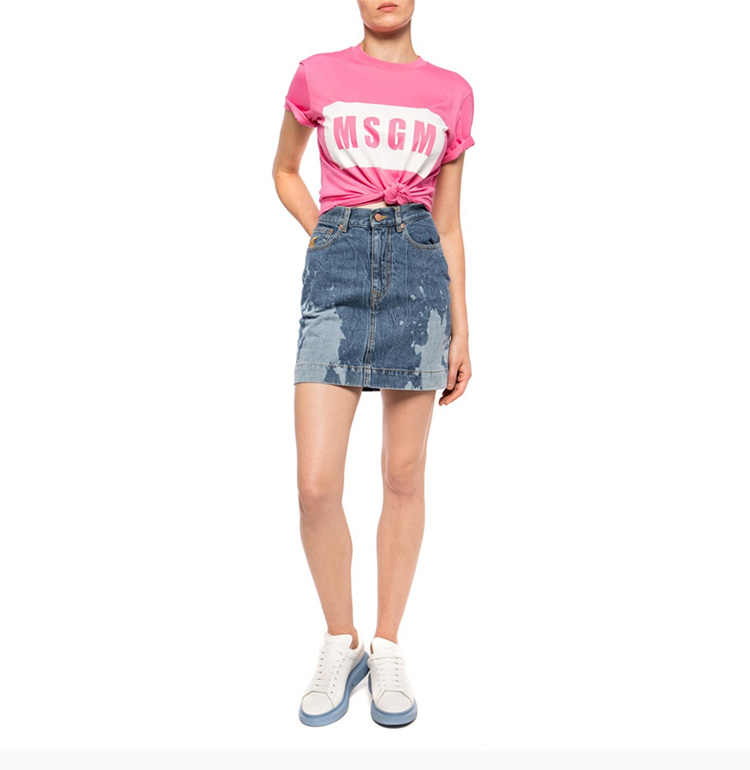 商品[国内直发] MSGM|MSGM  女士棉质LOGO标识印花时尚短袖T恤 2741MDM95-5797-14,价格¥685,第7张图片详细描述