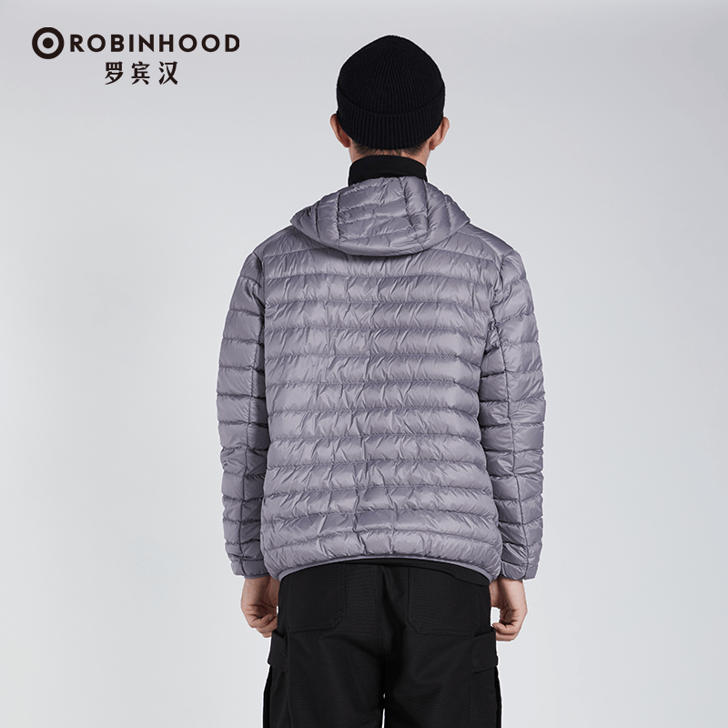 商品[国内直发] ROBINHOOD|罗宾汉休闲时尚男士羽绒服-6720702-中灰色,价格¥162,第10张图片详细描述