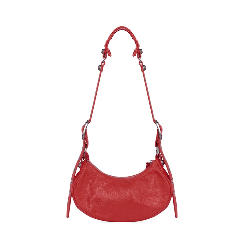 商品Balenciaga|Balenciaga/巴黎世家 LE CAGOLE系列 女士XS号红色小羊皮复古银色饰面单肩斜挎包6713091VG9Y6406,价格¥14645,第4张图片详细描述