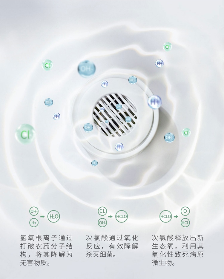 商品[国内直发] ENCHEN|悠伴便携果蔬净化器 家用果蔬清洗机水果食品净化器消毒净食机洗菜机去农残多功能 白色,价格¥187,第5张图片详细描述