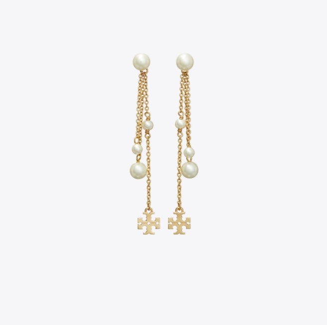 商品[国内直发] Tory Burch|女款时尚潮流休闲 耳环  金色,价格¥1478,第2张图片详细描述