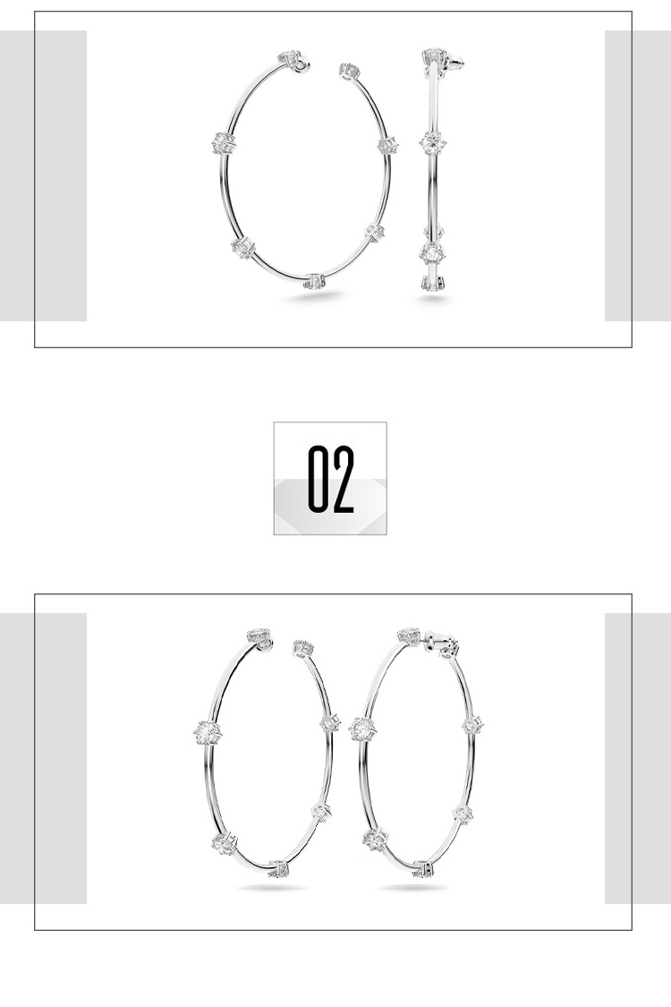 商品Swarovski|SWAROVSKI 施华洛世奇 CONSTELLA 大圈耳环 女 饰品 礼物 5638698,价格¥1000,第3张图片详细描述