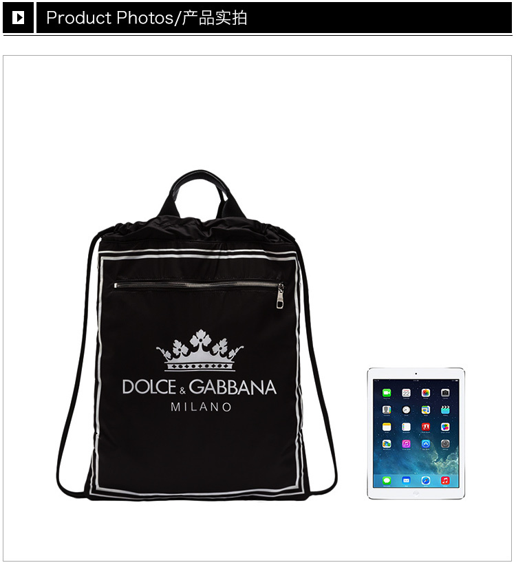 商品Dolce & Gabbana|Dolce&Gabbana 杜嘉班纳 男士黑色尼龙背包 BM1459-AS637-HNR18,价格¥2151,第5张图片详细描述