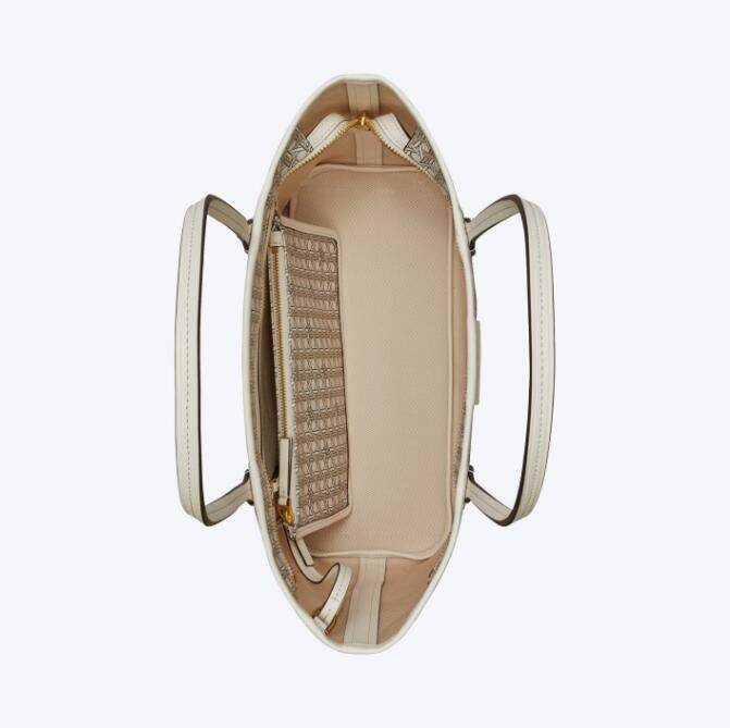 商品Tory Burch| 汤丽柏琦复古花纹涂层帆布单肩字母托特包小号中号（香港仓发货）,价格¥2200,第51张图片详细描述