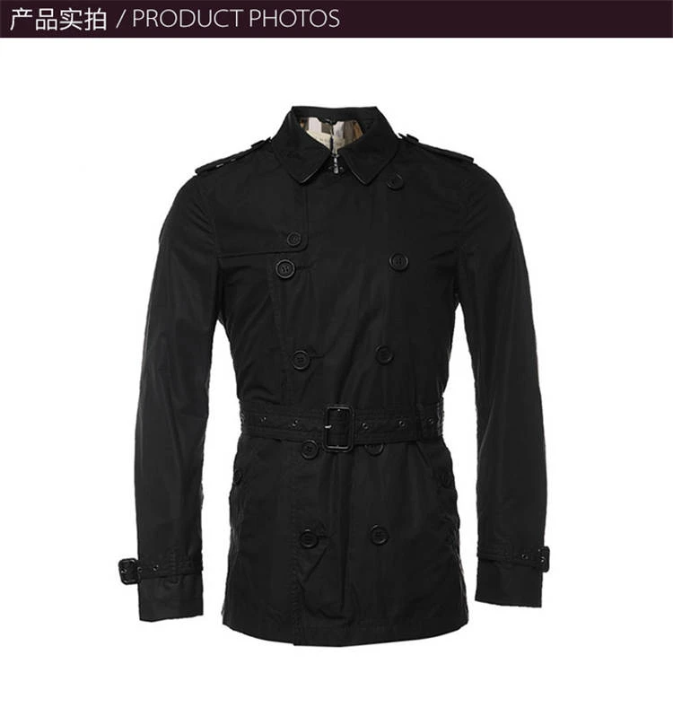 商品Burberry|Burberry 博柏利 黑色男士风衣 3914967,价格¥5015,第7张图片详细描述