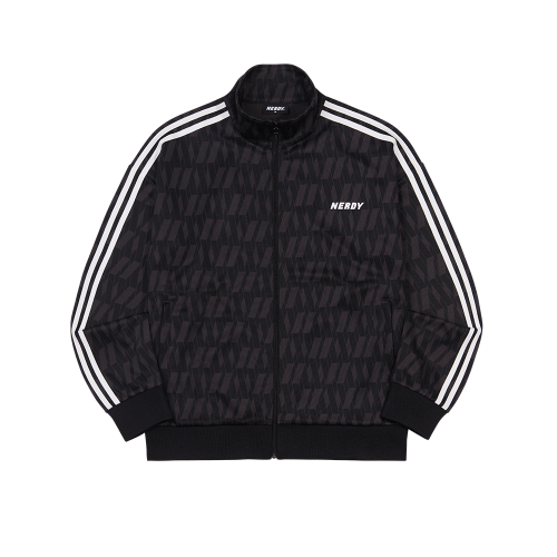 商品NERDY|【享贝家】（国内现货）NERDY 新款DNA Monogram Track Top训练外套运动夹克  男女同款 浅蓝色\紫色\粉红色\奶白色\黑色 PNES21KA21/黑色PNES21KA210106  G-QD,价格¥258,第3张图片详细描述