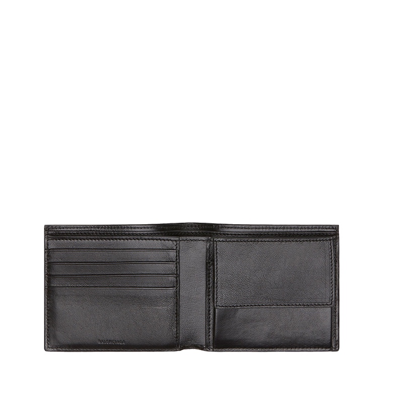 商品Balenciaga|Balenciaga/巴黎世家 ESSENTIAL系列 男士黑色哑光粒面小牛皮翻盖卡包66403815YMY1000,价格¥2727,第3张图片详细描述