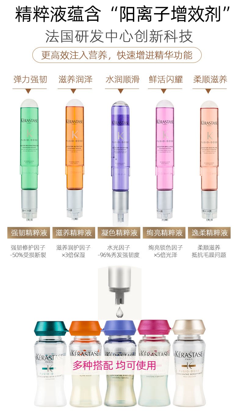 商品【原封正品】 Kérastase|Kérastase卡诗 强韧绚亮滋养精粹液 120ml 强韧赋活绚亮顺柔 修护烫染受损,价格¥124,第4张图片详细描述
