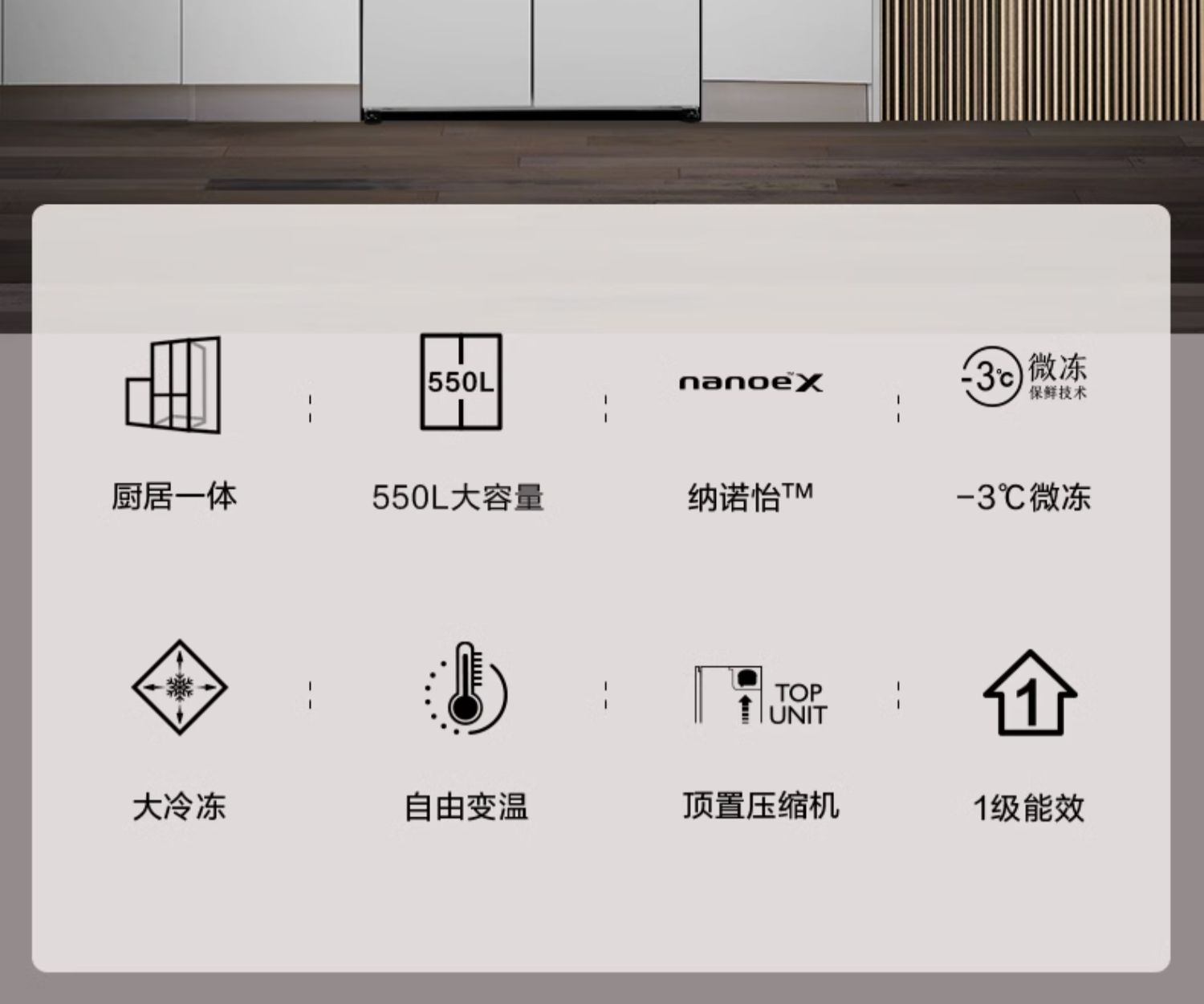商品[国内直发] Panasonic|Panasonic/松下 NR-EW55CPA-W 自由嵌入变频十字电冰箱家用一级白色,价格¥10374,第2张图片详细描述