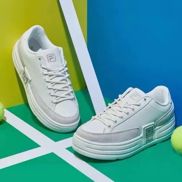 商品Fila|【享贝家】（预售款）FILA 斐乐 厚底低帮板鞋 男女同款 米白 韩版 1TM00622D920,价格¥282,第3张图片详细描述
