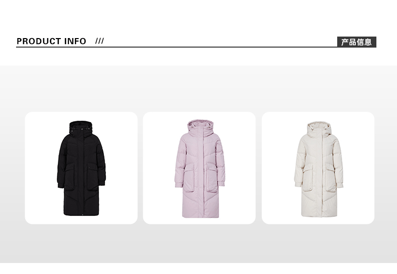 商品[国内直发] ROBINHOOD|罗宾汉时尚潮流大口袋中长款羽绒服-R228Y6009-粉色,价格¥553,第2张图片详细描述
