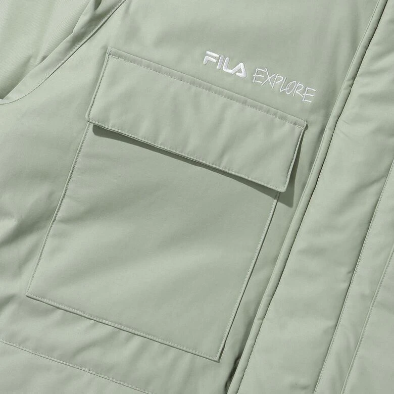 商品Fila|【享贝家】（国内发货-QD）FILA斐乐 Explorer新款鹅绒工装保暖外套羽绒服藏 男女同款 绿色 FS2DJD4E12XEGY,价格¥687,第4张图片详细描述
