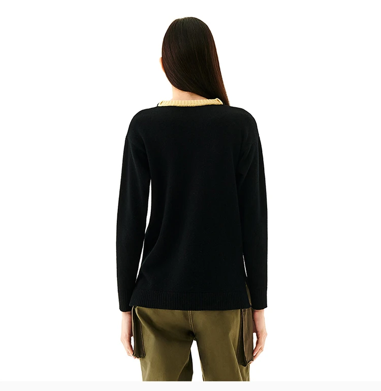 商品Loewe|LOEWE 黑色女士针织衫/毛衣 S3109280SM-1100,价格¥4500,第6张图片详细描述