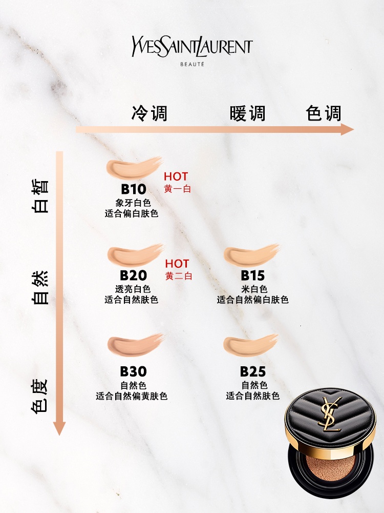 商品[国内直发] Yves Saint Laurent|YSL圣罗兰皮气垫 持久细腻服帖遮瑕控油哑光防晒自然清透奶油肌 14g,价格¥364,第4张图片详细描述