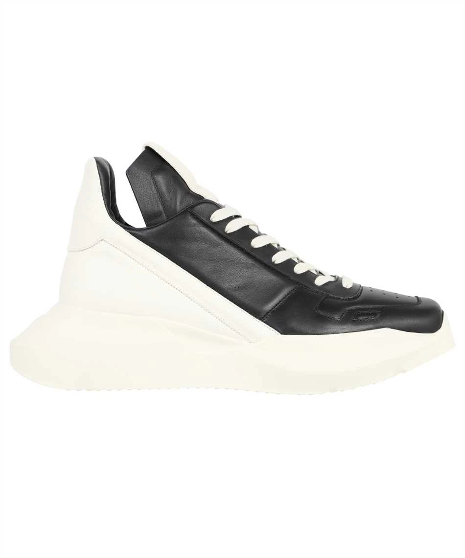 商品Rick Owens|RICK OWENS 男士黑白拼色皮革休闲运动鞋 RU01B1814-LPO-9111,价格¥4202,第1张图片详细描述