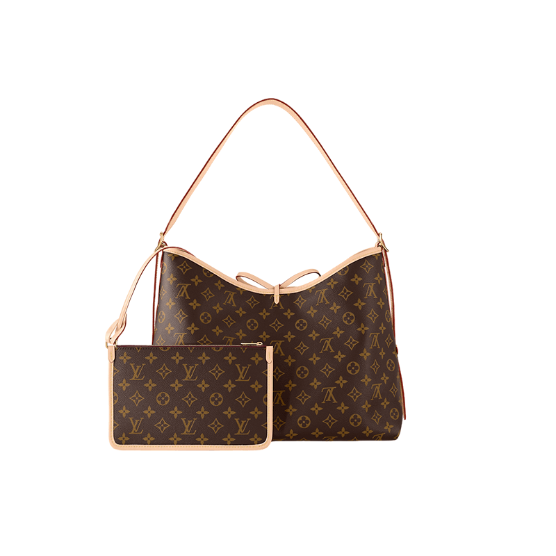 商品Louis Vuitton|路易威登 CarryAll女士中号老花交织字母帆布配皮单肩包 M46197,价格¥18248,第2张图片详细描述