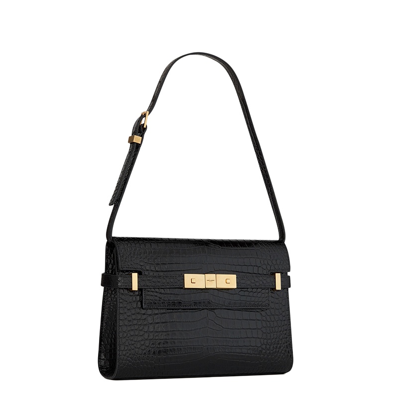 商品Yves Saint Laurent|SAINT LAURENT PARIS/圣罗兰 YSL  MANHATTAN系列 女士小号黑色鳄鱼压纹小牛皮手提单肩腋下包,价格¥16764,第5张图片详细描述