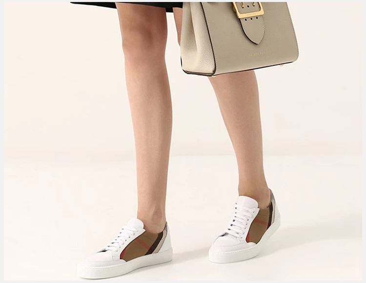 商品Burberry|Burberry 博柏利 女士织物配皮运动鞋 4040055,价格¥2538,第15张图片详细描述