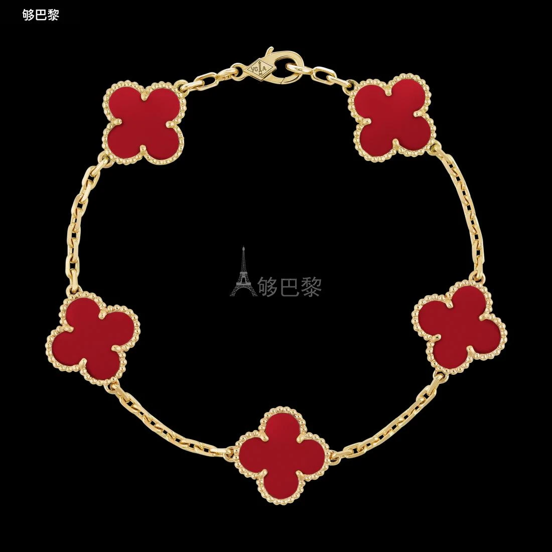 商品Van Cleef & Arpels|包邮包税【预售7天发货】 VCA梵克雅宝 23秋冬 女士 手链 Vintage Alhambra手链，5图案 VCARD35500,价格¥45230,第4张图片详细描述